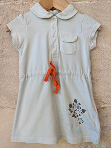 Fabulous Turquoise Polka Dot French T Shirt Dress - 12 Months
