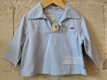 Load image into Gallery viewer, Weekend à La Mer French Fisherman&#39;s Sky Blue Smock - 12 Months

