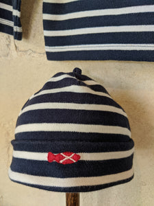Designer Weekend à la Mer Breton Striped Smock with Matching Hat - 12 Months