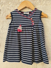 Load image into Gallery viewer, Navy Soft Cotton French Striped Tunic 18 Months
