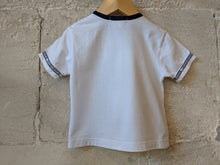 Load image into Gallery viewer, Classic White T with Navy Buttons 12 Months

