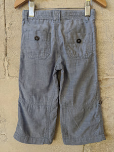 Bout'Chou Powder Blue Linen Trousers - 18 Months