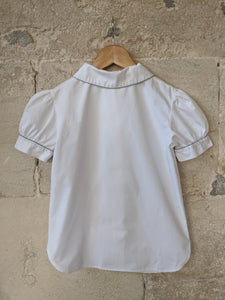 Stunning French Designer Vintage White Cotton Shirt - 9 Years