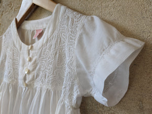 Vintage Girl's Preloved Shirt French White Blouse Wedding 5-6 Years