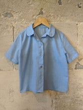 Load image into Gallery viewer, Vintage Handmade Blue Blouse Girl&#39;s School Shirt
