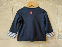 Load image into Gallery viewer, Beautiful French Navy Cardigan with Stripes - 12 Months
