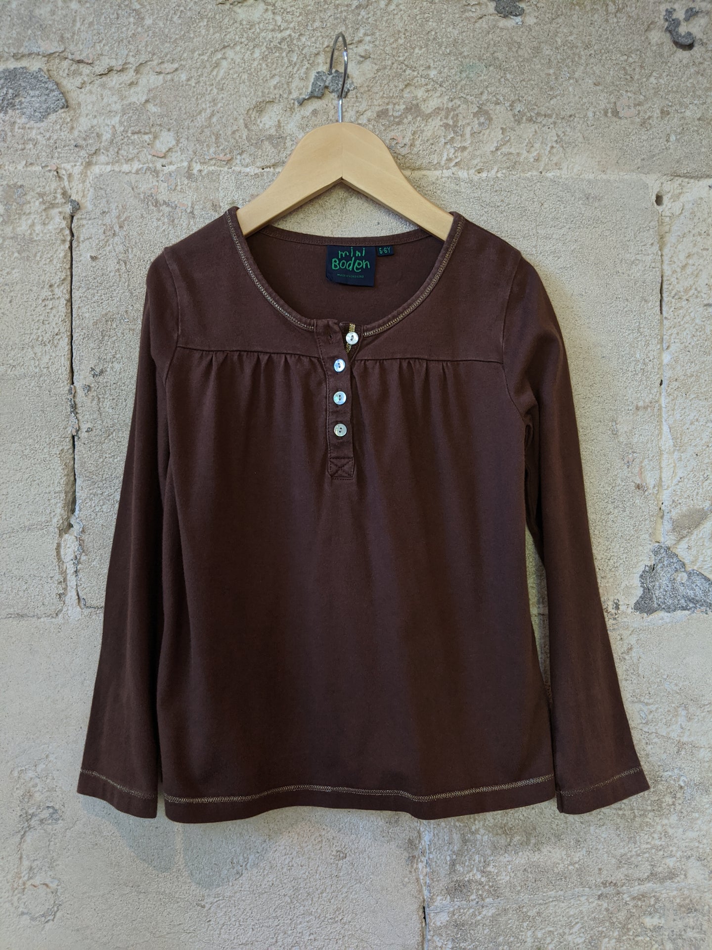 Great Chocolate Brown Soft Cotton Sparkly Top - 6 Years