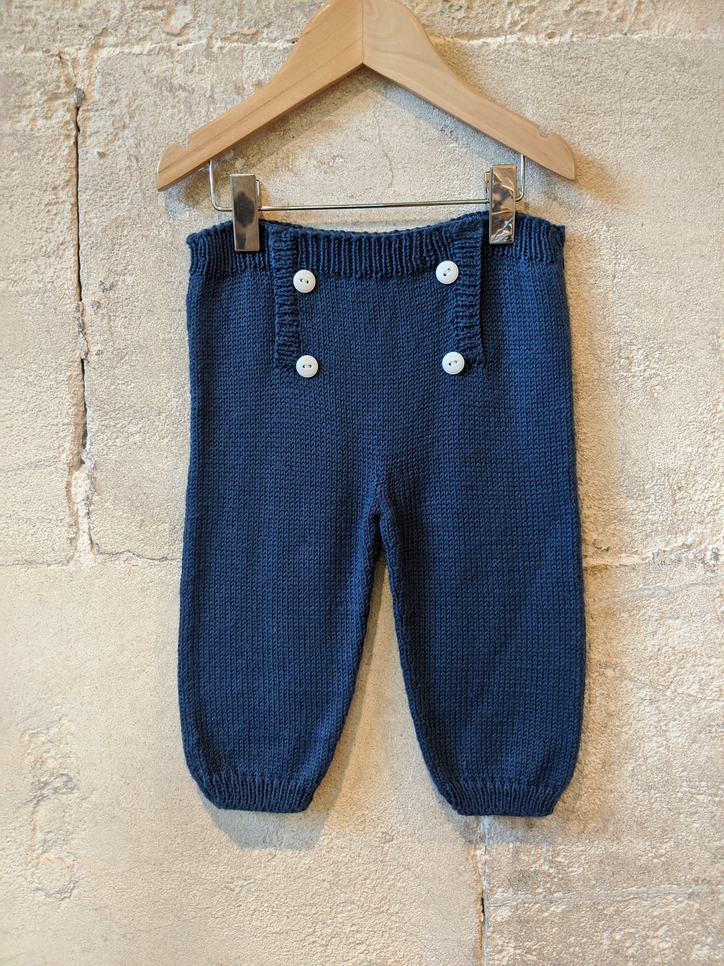 Wonderful Hand Knitted French Navy Trouser - 12 Months