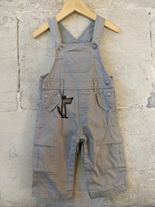 Lovely Lined French Fox Dungarees - 12 Months