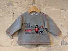 Load image into Gallery viewer, French Grey Vintage Fishing Jumper with Fleecy Lining - 12 Months
