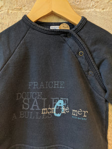 Petit Bateau Classic Soft Navy Sweatshirt - 12 Months