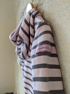 Breton Striped Moussaillon Cosy Hooded Cardigan - 12 Months