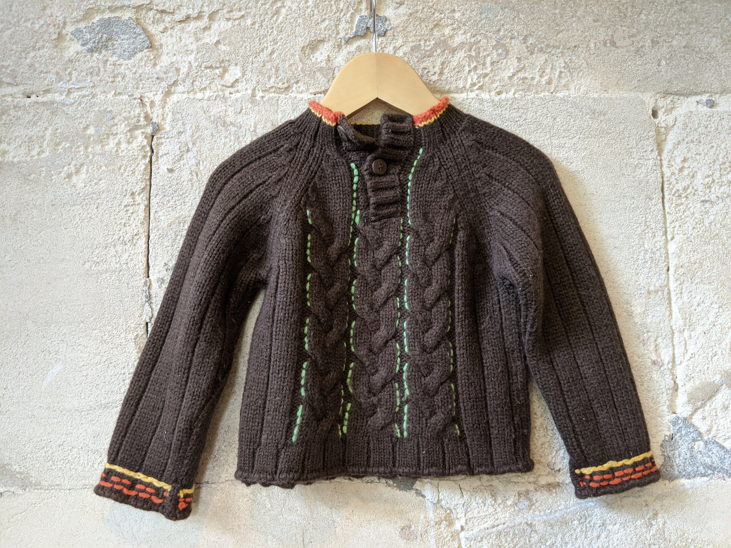 Soft Chocolate Brown Cable Knit Jumper - 12 Months
