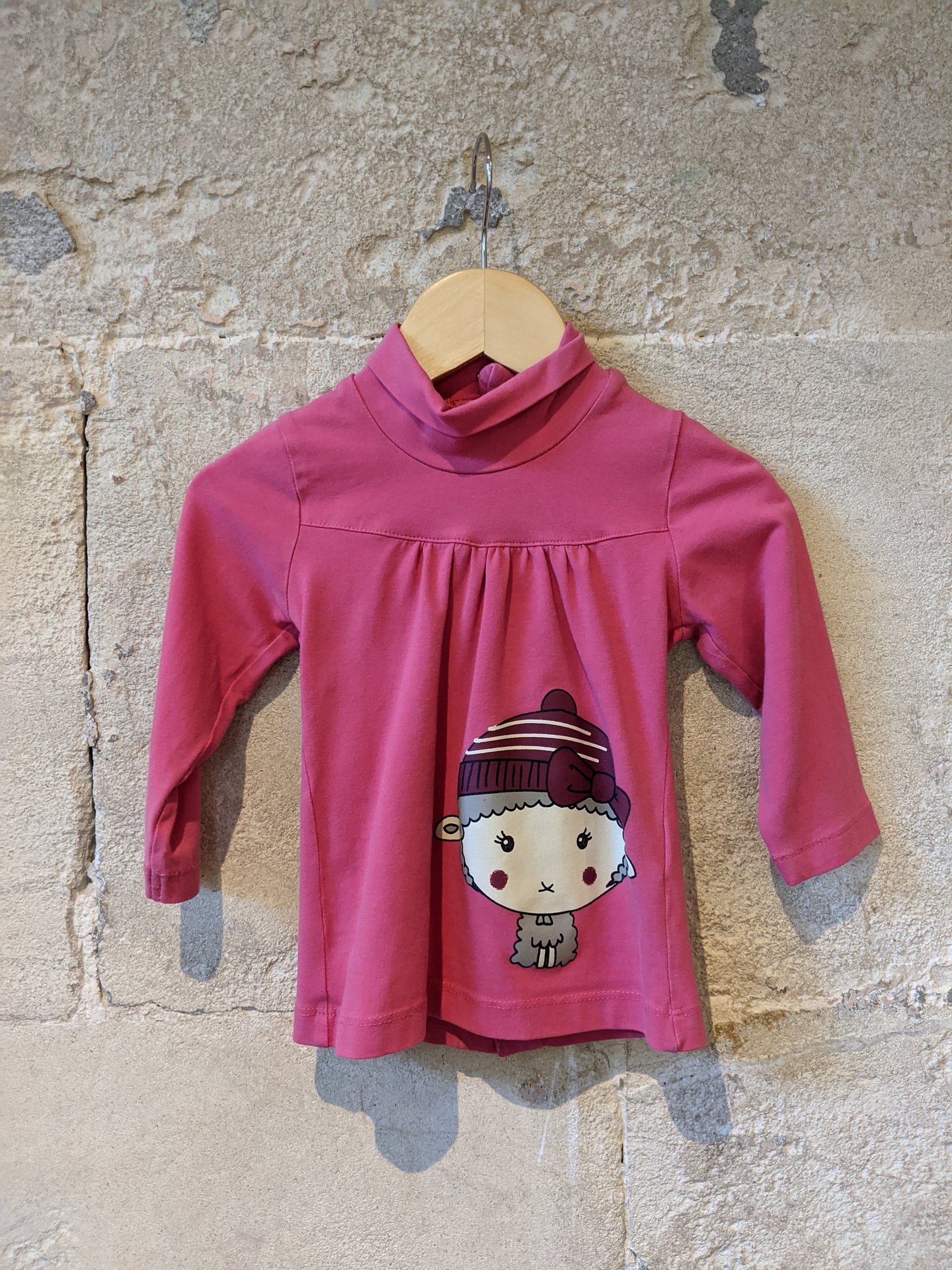 Super Sheep Pink Polo with Poppers - 18 Months