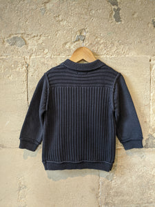 Chunky Knit French Navy Cardigan - 18 Months