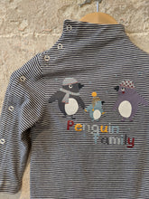 Load image into Gallery viewer, Amazing French Striped Penguin Crew Neck - 12 Months
