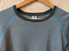Load image into Gallery viewer, Classic Petit Bateau Soft Cotton Olive &amp; Blue Stripes - 12 Years

