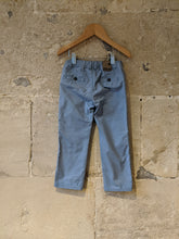 Load image into Gallery viewer, Lovely French Dusky Blue Trousers with Bicycle Motif - 3 Years
