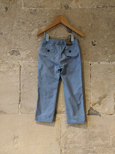 Lovely French Dusky Blue Trousers with Bicycle Motif - 3 Years