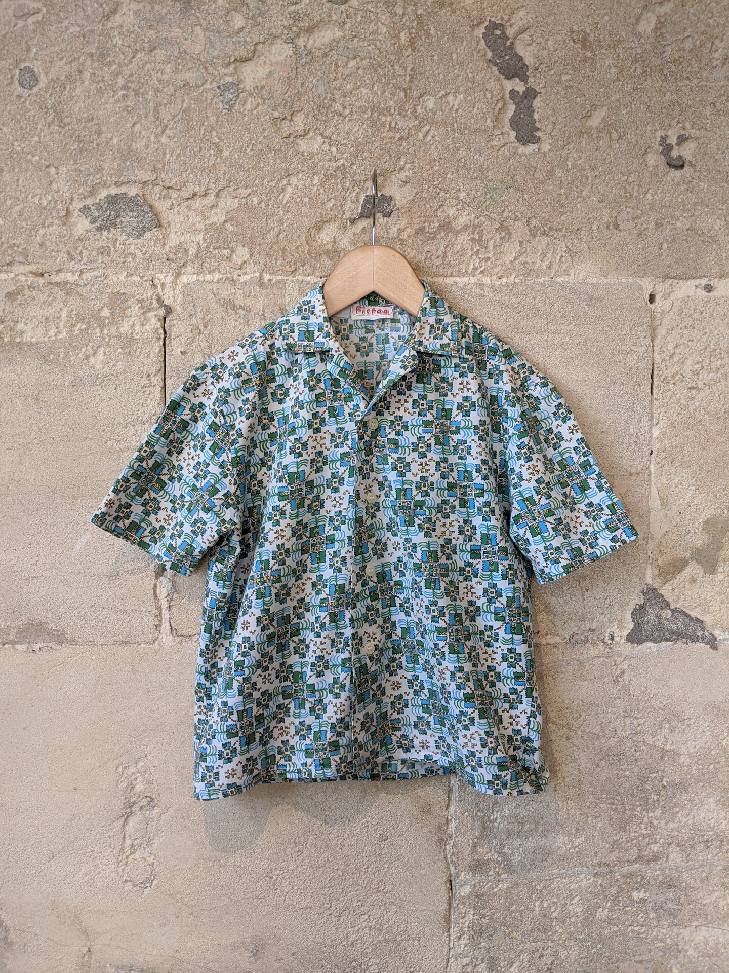 French Retro Print Cool Cotton Shirt - 6 Years