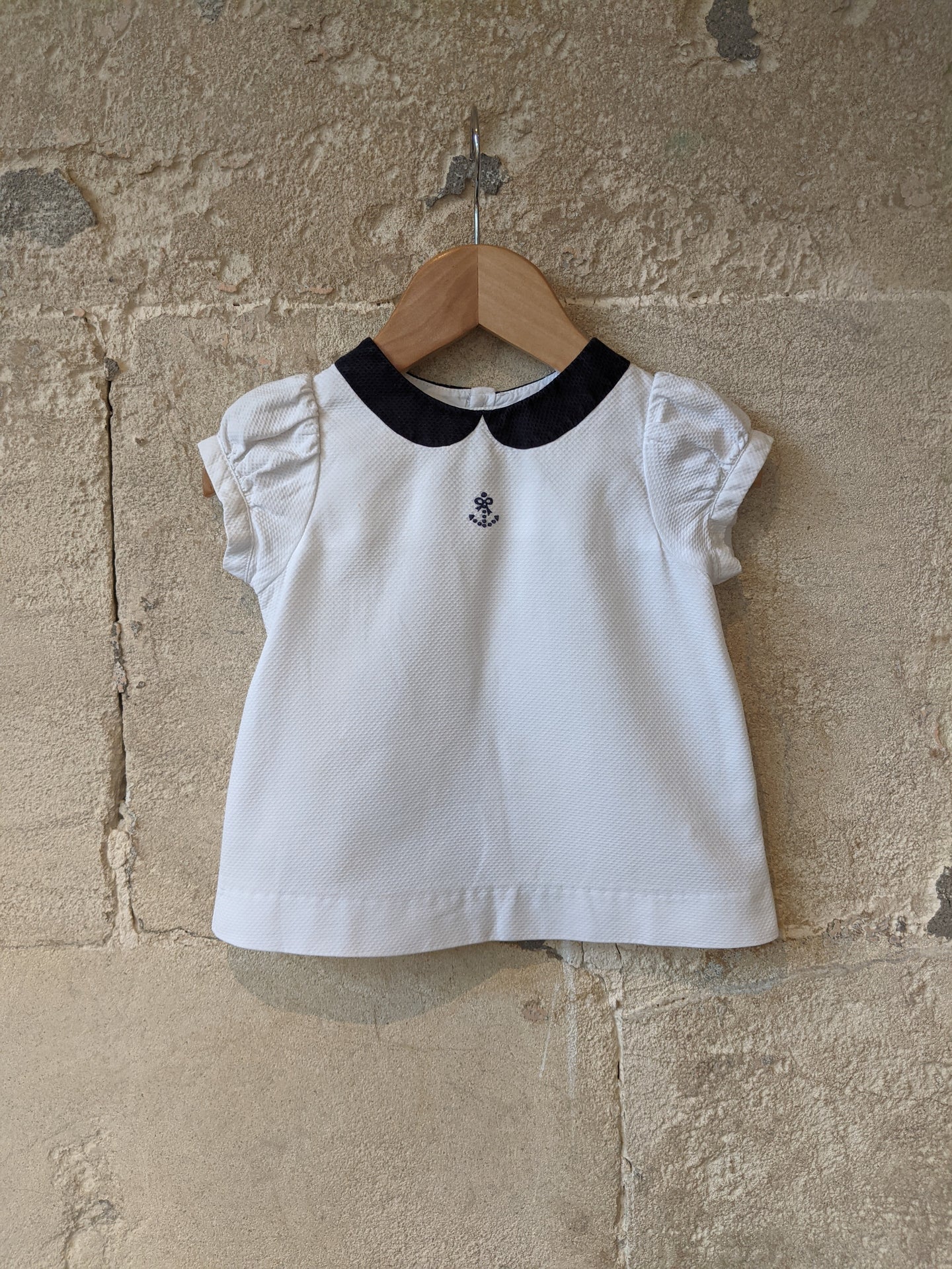 Jacadi Textured Cotton Tunic with Contrasting Collar - 18 Months