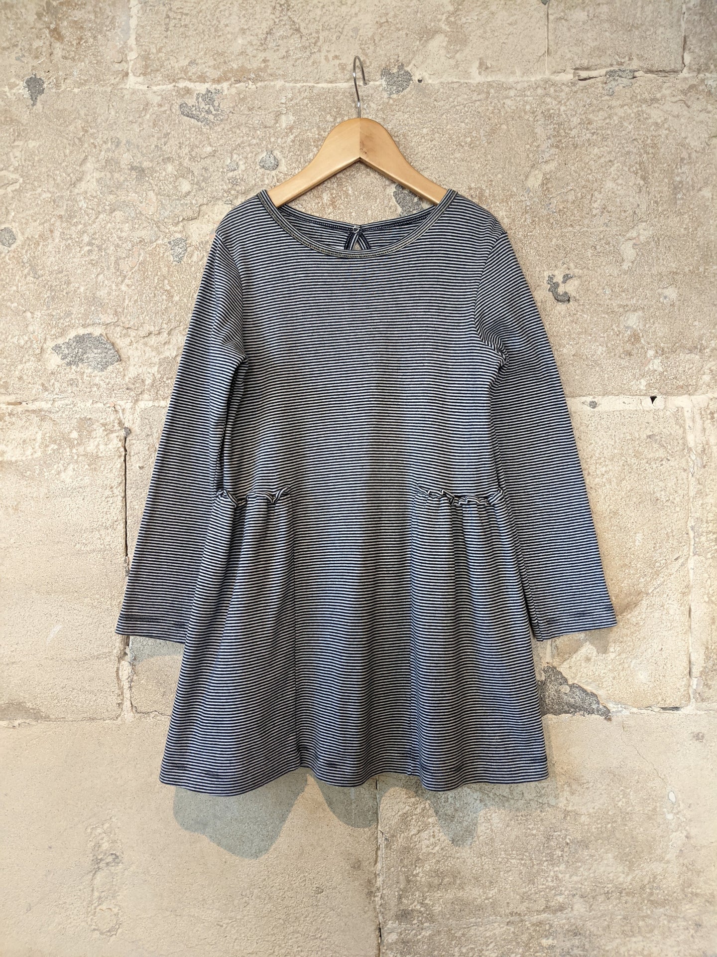 Classic Soft Striped Petit Bateau Dress - 8 Years
