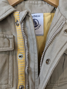 Petit Bateau Sand Jacket with Hideable Shower Hood & Sunny Lining - 18 Months