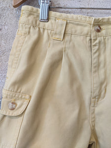 Fabulous Vintage  Yellow Utility Cotton Shorts - 6 Years