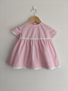 Pretty Pink Gingham French Vintage Dress - 6 Months