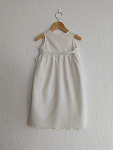 Beautiful Hand Made Soft Cotton Cream Scalloped Gown - 6 Months
