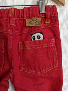 Tootsa Macginty Red Jeans with Panda Pocket - 5 Years