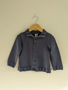 Petit Bateau Thick Cotton Knit Cardigan - 18 Months