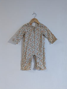 FREE - Beautiful French Babygrow with Leaf Print - 12 Months