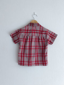 French Vintage Red Plaid Shirt - 6 Years