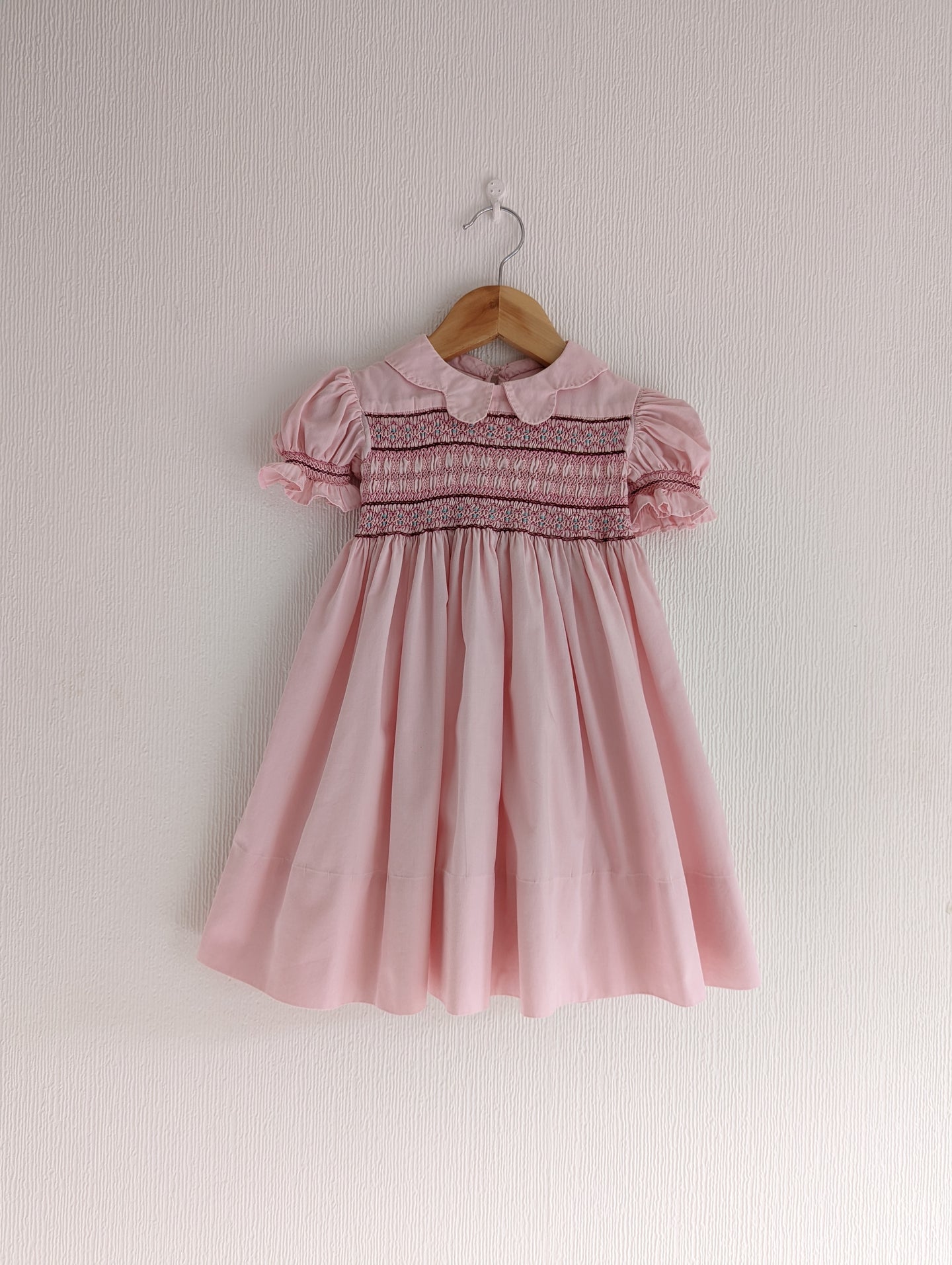 Pretty Pink 1960s Handmade Smocked Dress - 2 Years