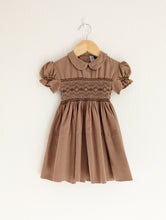 Load image into Gallery viewer, Amazing Warm Brown 1960s Handmade Smocked Dress - 18 Months
