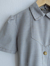 Load image into Gallery viewer, Gorgeous Vintage Grey Striped Dress - 9 Years
