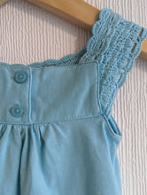 Load image into Gallery viewer, Floaty Crochet Turquoise Tee - 6 Months
