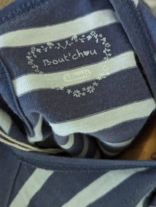 Bout'Chou Light Cotton Striped Tee - 12 Months