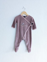 Load image into Gallery viewer, Muted Plum French Velour Babygrow - 9 Months
