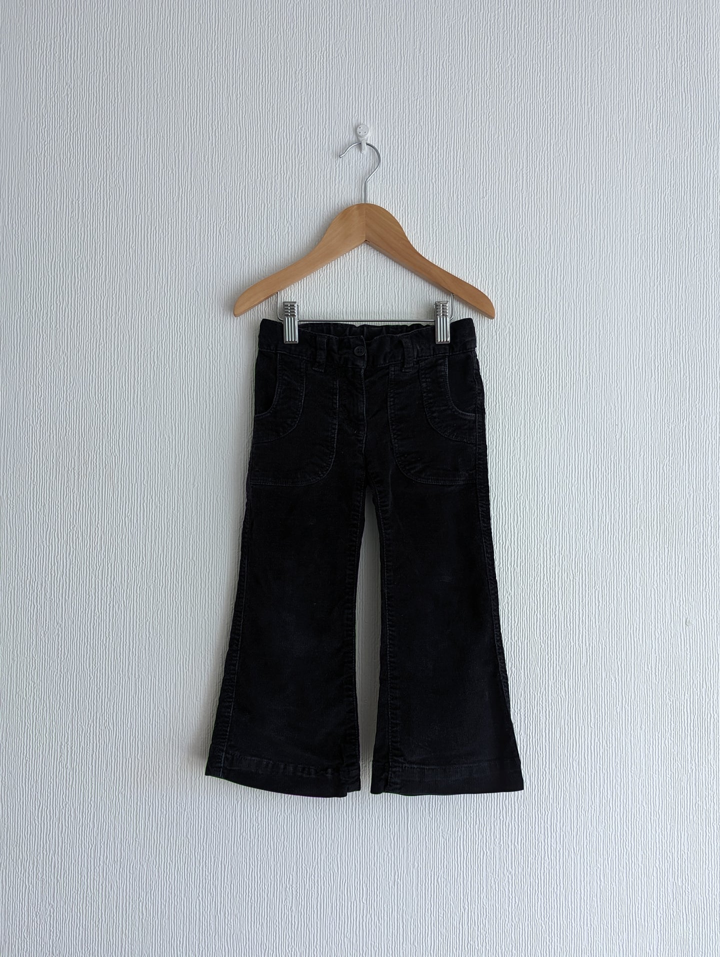 Deep Blue Black French Corduroy Flared Trousers - 3 Years