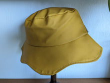 Load image into Gallery viewer, Mustard Cotton Lined Rainhat - 3 Years
