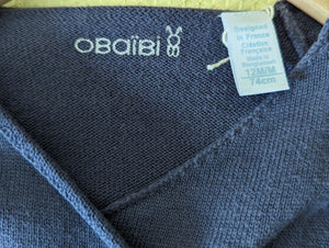 Simple Lightweight Cotton Wrap Cardigan - 12 Months
