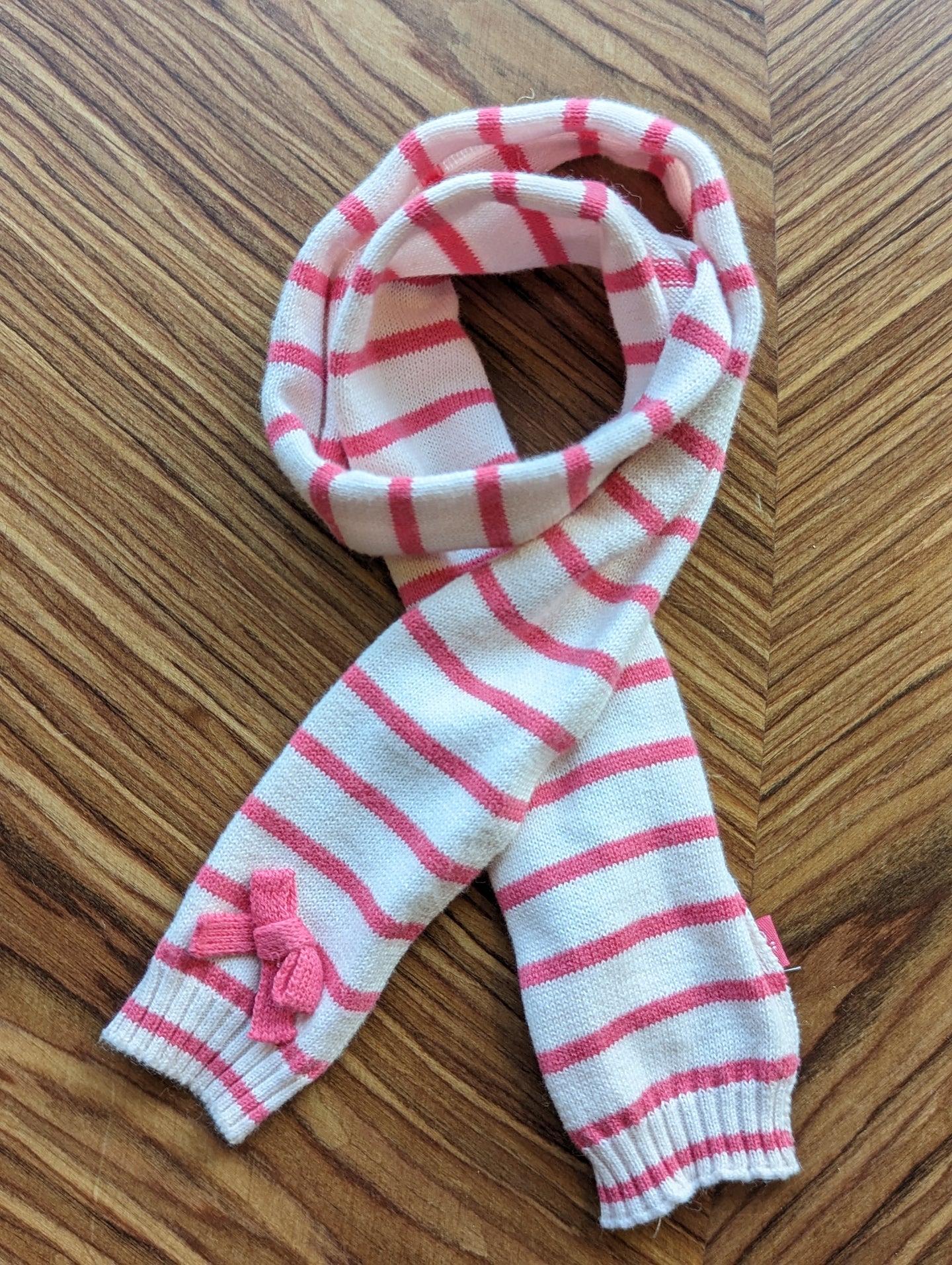Soft Cotton Pink Striped Scarf - Toddler