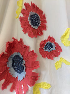Fabric Poppies Poppy Embellishments on Mini Boden A-Line Girl's Preloved Dress