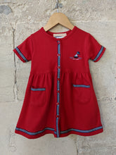 Load image into Gallery viewer, Beautiful Vintage Red Sail Boat Dress - 12 Months
