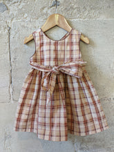 Load image into Gallery viewer, Preloved Plaid Brown Baby Dress 
