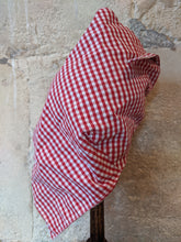 Load image into Gallery viewer, Red checked girl&#39;s head scarf baby 18 months Arthur et Felicie
