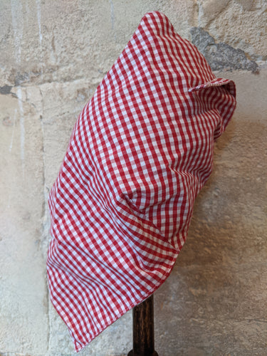 Red checked girl's head scarf baby 18 months Arthur et Felicie